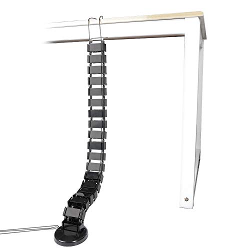 Ergo Vertebrae Cable Management Kit Black | Height Adjustable Desk Quad Entry Wire Organizer