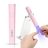 AIRSEE Mini Handheld UV Light for Gel Nails with Stand,Portable Rechargeable Nail Lamps,2 Timers for Fast Extension,Rhinestone Glue Decoration,Gel Nail Strips at Home,Travel(Pink)