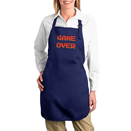 Tablier cuisine navy pour cuisiner entre amis devant une partie d'arcade - 2