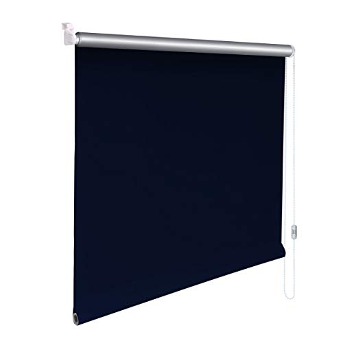Sonnenschutz-HH® - Mini Thermo Verdunkelungsrollo Thermorollo Minirollo Rollo KLEMMFIX Seitenzugrollo Kettenzugrollo inkl. Klemmträger ohne Bohren - Außenmaß Breite 70 x 230 cm Höhe - blau