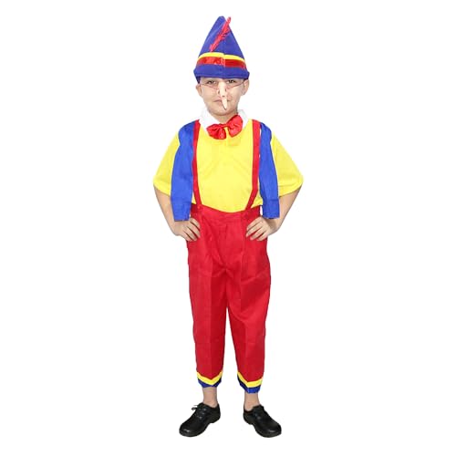 Image of Kaku Fancy Dresses Polyester Pinokeyo Cartoon Costume -Multicolour, 3-4 Years, For Boys