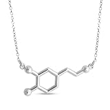 AZAGGI Sterling Silver Handcrafted Chemical Structure of Dopamine Molecule Pendant Necklace (16)