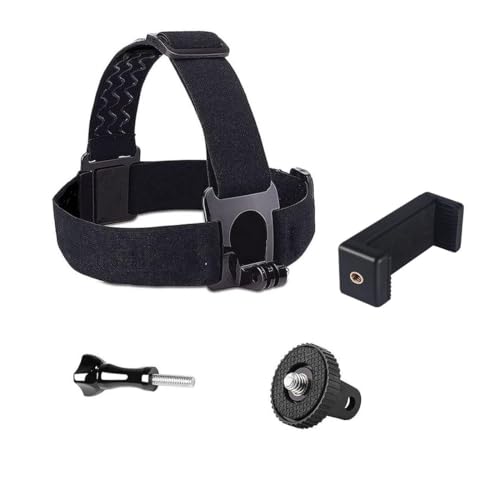 Image of HeadStrap Mount with Screw & Mobile Holder Compatible with All Smart Phones Go pro Hero 9 /8 /7 /6,SJCAM, Yi, & Other Action Cameras (Headstrap Mount)