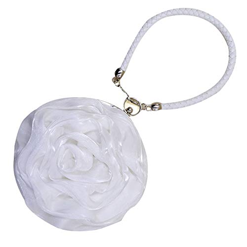 Image of Buddy Women Rose Shaped Clutch Soft Satin Wristlet Handbag Wedding Party Purse