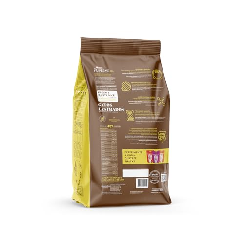 Ração Quatree Supreme Gatos Adultos Castrados Frango 3kg