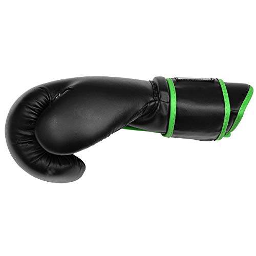 Athllete Boxing Gloves For Men & Women, Boxing Training Gloves, Kickboxing Gloves, Sparring Punching Gloves, Heavy Bag Workout Gloves For Boxing, Kickboxing, Muay Thai, Mma (Black/Green, 12 Oz) #TOP4