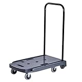 VECELO 台車 折りたたみ式 手押し台車 耐荷重150kg 軽量 コンパクト 折りたたみ 大容量 簡単組立て 4輪 キャスター付き グレー 家庭用 業務用 運送 運搬