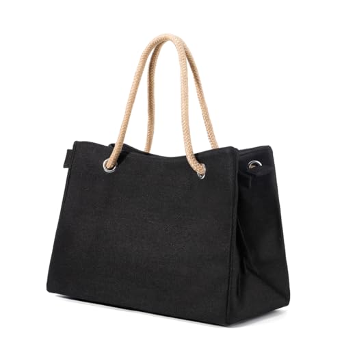 Simple and versatile shoulder bag, anti-theft zipper pocket on the back, linen handheld design