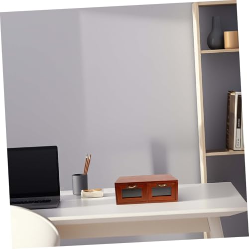 Support écran bois avec tiroir et rangement bureau ergonomique