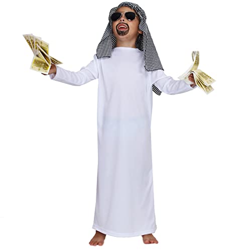 Pegasus Costume Sceicco Bambino e Adulto Vestito arabo Carnevale (11/12 anni)