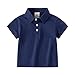 Toddler Boys Solid P𝗼lo Shirt Baby Kids Short Sleeve Dress Tees Tops Summer Casual Fashion Clothes (Navy, 18-24 Months)