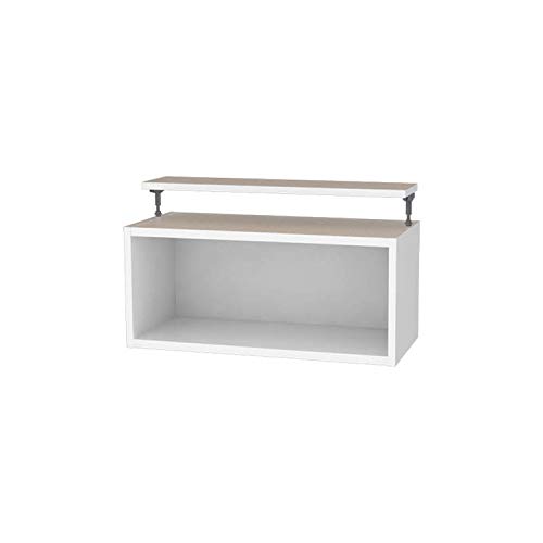 白井産業 【タナリオ オーダーメイド タイプ】 天井 突っ張りラック 本体サイズ 幅66 奥行29cm 用上置き 木製 本棚 ホワイト単色(タナリオTNL-EM035066UMF2WT)