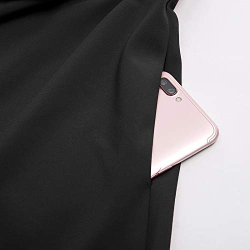Image of FRAULEIN Women's Flared Pleated Maxi Skirt High Waist A-Line with Pockets and Belt Accessories [Small-Plus Size]