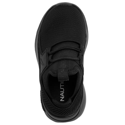 Nautica Kids Slip-On Sneakers for Boys and Girls – Toddler Athletic Bungee Running and Tennis Shoes, Neave Molded-Black Mono Size-11 by Nautica - Used condition - Image 5