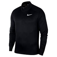 Men's Nike Pacer Top Half Zip, Nike Pullover with Mock-Neck Collar, Black/Black/Reflective Silver, 2XL
