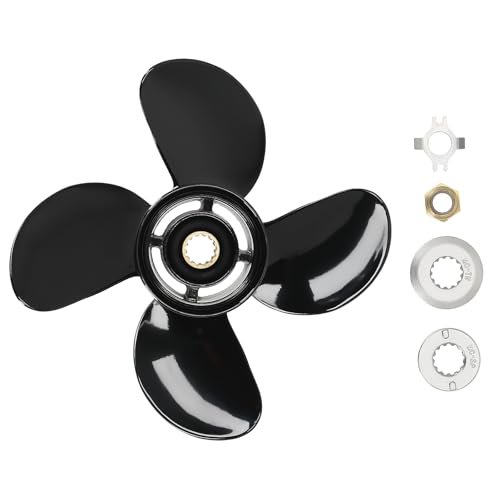 maXpeedingrods 4 Blades 10.3 X 13 Aluminum Boat Propeller for Mercury 25-60HP 13 Spline Tooth, RH, Parts No# 48-8M8026630