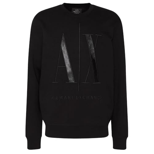 Armani Exchange Men's Metalic Icon Embroidered Crewneck Sweatshirt