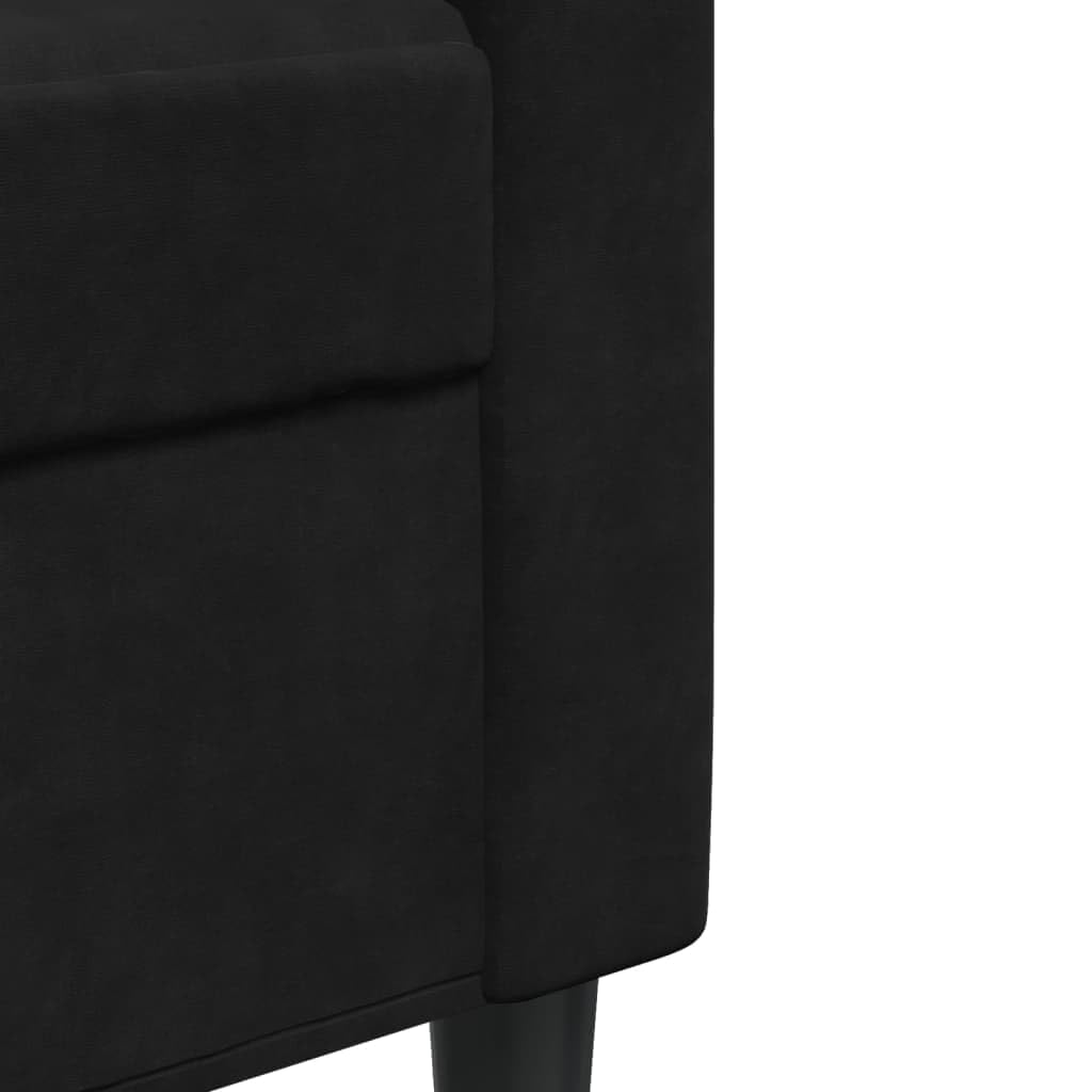vidaXL Sofá de 2 plazas Terciopelo Negro 140 cm, sofá, loveseat, sofá de salón, sofás, sofá tapizado, Asientos de salón, sofá de 2 Personas