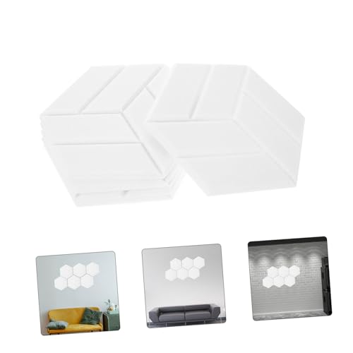 HEMOTON 6pcs paneles acústicos autoadhesivos hexagonales para paredes, aislamiento acústico para estudios y oficinas, fibra de poliéster blanca miniatura 7