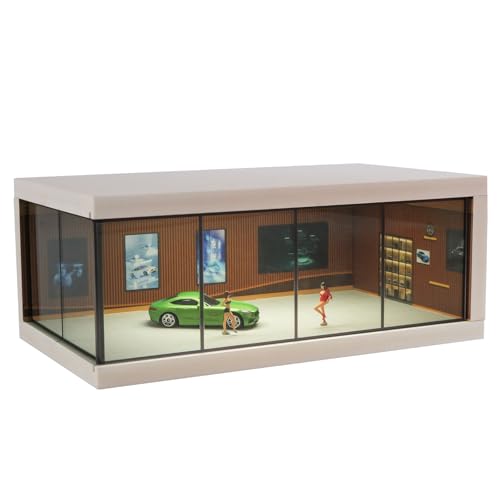 Image of 1:64 Scale Parking Lot Display Case - Diecast Car Display for Mini Cars, Model Vehicles - Diorama Garage Showroom for Collectors (Without Cars) (Brown) | Best of Craft