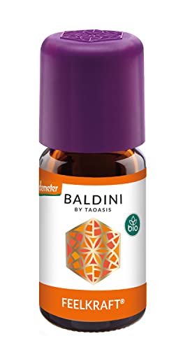 Baldini Feelkraft BIO, Bio Duftmischung mit 100 % naturreinen ätherischen Ölen und Alkohol, Ölmischung mit Lemongras, Limette und Orange, 5 ml