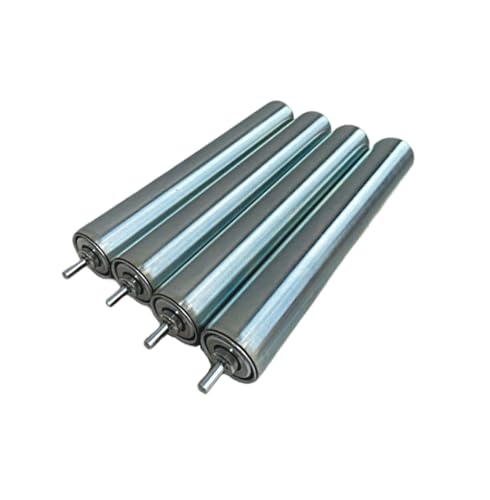 Set of 4 Conveyor Rollers I 1.5Ø 10BF Galvanized Steel Rollers Conveyor I Support Steel Roller for Roller Stand I Roller for Woodworking I Conveyor Replacement Roller