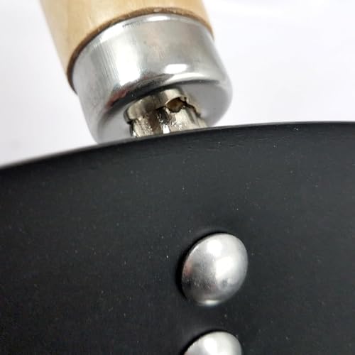 Wok de acero al carbono 13.7 pulgadas con mango de madera miniatura 3