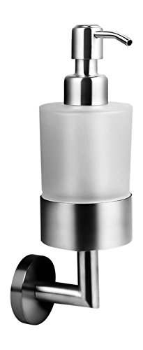 Ambrosya® | Dispensador de jabón Exclusivo Hecho de Acero Inoxidable | Cuarto de baño Soporte de Vidrio Jabonera Dispensador de Plato de jabón Inodoro (Acero Inoxidable (Cepillado)) Cover