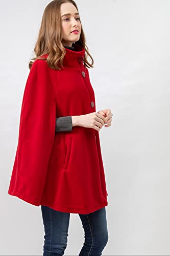 BYOS Women’s Winter Stylish Oversized Solid Plaid Fleece Poncho Blanket Wrap Cape4