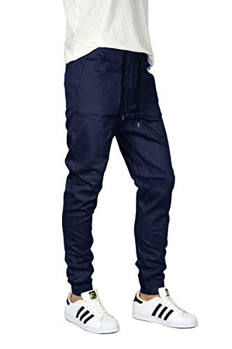 URBANJ Men's Elastic Waist Skinny Chino Jogger Pants2