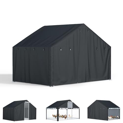 Chicken coop Cover, Waterproof in Winter. Suitable for Rooftop Chicken coops, Full Coverage. Black (No Chicken coop