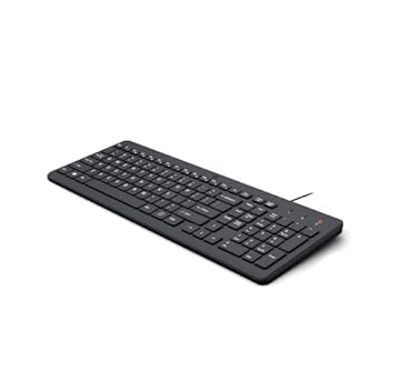 HP 150 Tastiera Cablata, Connessione con Cavo USB-A con la Lunghezza di 1 m, 12 Tasti Programmabili, Tastiera Qwerty, Layout Italiano, Compatibile con Windows 10 e 11, Nera