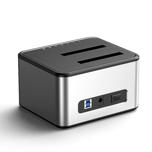 Boîtier externe HDD avec adaptateur secteur et prise européenne double baie