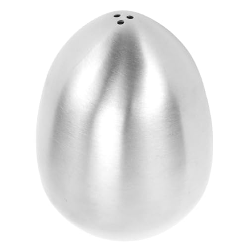 Egg Shaped Salt and Pepper Shakers, Stainless Steel, Silver, 7.5x5.5cm, Minimalist Design, 3-Hole Structure, for Kitchen and Home