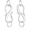 5pcs Adabele Authentic 925 Sterling Silver S Hook Eye Clasp 12.8mm with Closed Rings Hypoallergenic Nickel Free for DIY Jewelry Making SS166-1