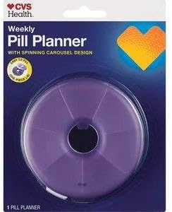 Amazon Com Cvs Health Weekly Pill Planner With Spinning Carousel Design Health Household