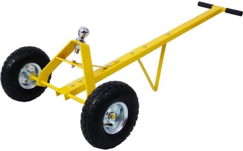 Trailer Dolly with Pneumatic Tires - 600 Lb. Maximum Tongue Weight Capacity (Yellow)