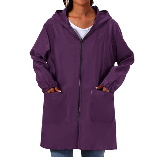 Chaqueta softshell para mujer con capucha ajustable impermeable y bolsillos para otoño 6