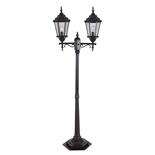 Kenroy Home 93434ORB Traditional 2 Head Portable Post Lantern,75 Inch Height, 24.5 Inch Width, 14.5 Inch Light, Ext. with Oil Rubbed Rubbed