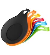 DULKET 6PCS Silicone Spoon Rests,Kitchen Scoop Bracket Stand,Flexible Reusable Spoon Shovel Chops...
