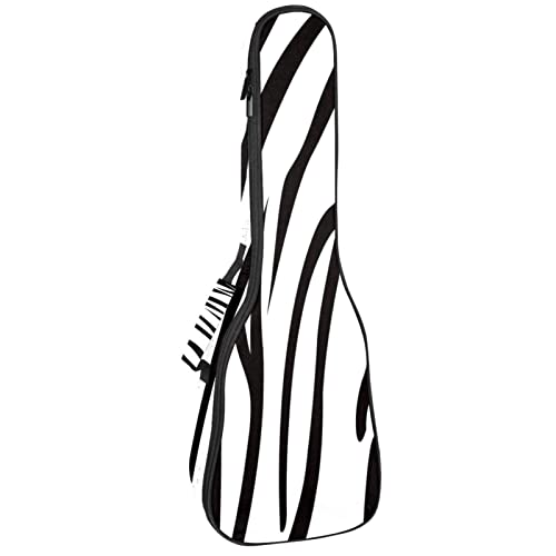Sac de transport pour ukulélé blanc et noir rembourré anti-choc et pluie
