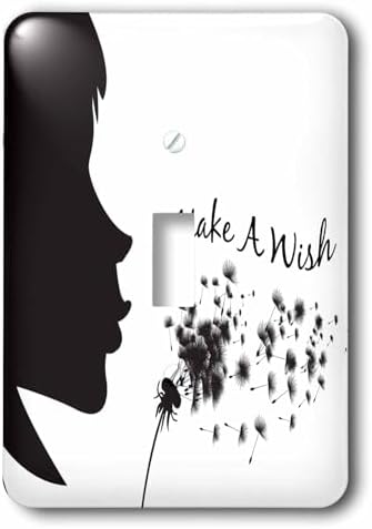 3dRose Make A Wish Silhouette Girl Blowing Dandelion single toggle switch image 4