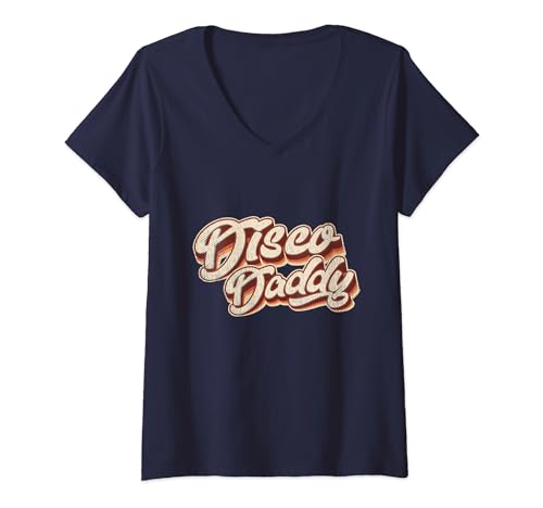 Vintage Groovy Design Men Dad Retro 60s 70s Disco Daddy V-Neck T-Shirt