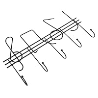 WEKADRIN Nordic Style Metal Music Note Wall Hook Key Holder Coat Hanger for Hallway Decorative Storage Organizer