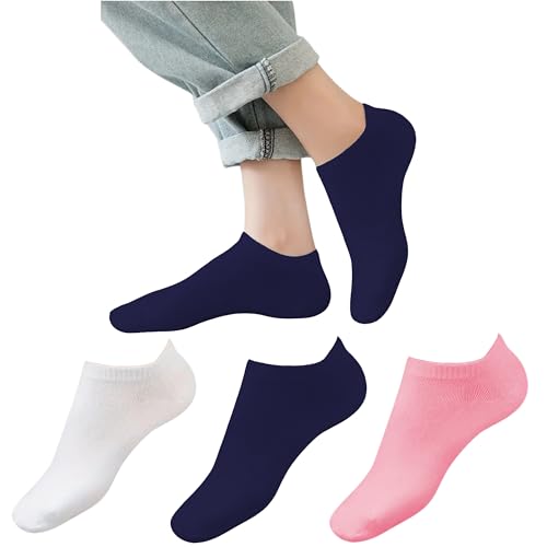 Image of Yuneek Women's Ankle Length Low Cut Cotton Socks Pack Of 3