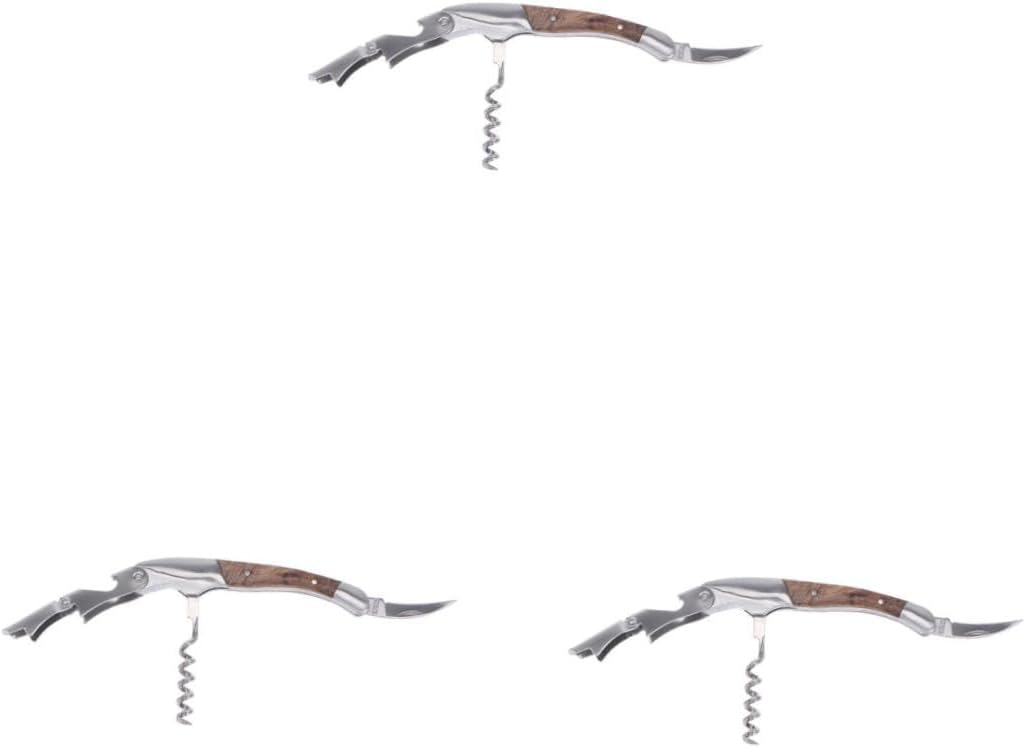 Cabilock 3 Pcs Wine Opener Appearance Wine Bottle Opener Wooden Handle Random Color