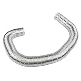 Pelletofen Frischlufteinlass-Set, 5,1 cm Aluminiumschlauch mit 304 Edelstahl-Montageplatte für Pelletöfen im Freien