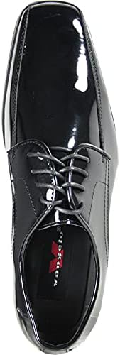 VANGELO Men Tuxedo Shoe Tux-5 Fashion Square Toe for Wedding Formal Event Black Patent (14 D(M) US) | Image 5
