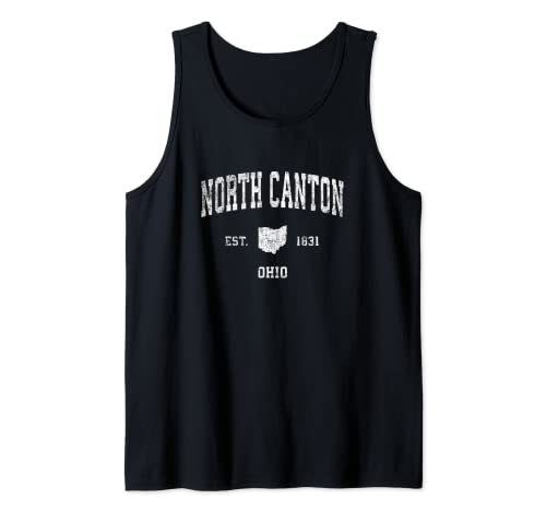 North Canton Ohio OH Diseño deportivo deportivo vintage Camiseta sin Mangas
