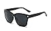 Freckles Mark 80's Retro Oversized Plastic Mirrored Women Men Black Sunglasses (Black/Black Lens, 58)